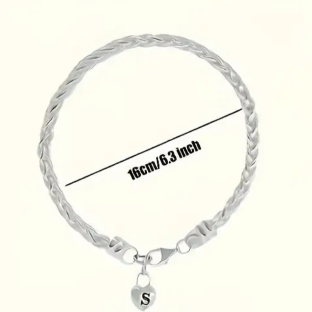 925 Sterling Silver Bracelet with Open Heart - Picture 5 of 8